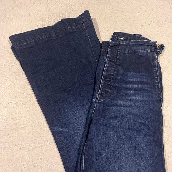 MOTHER Blue Flare Wide Leg Jeans - Picture 5 of 10